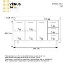 Ver imagem 4 de Balcão para Pia de Cozinha 150cm 3 Portas 3 Gavetas Vênus Yescasa Branco