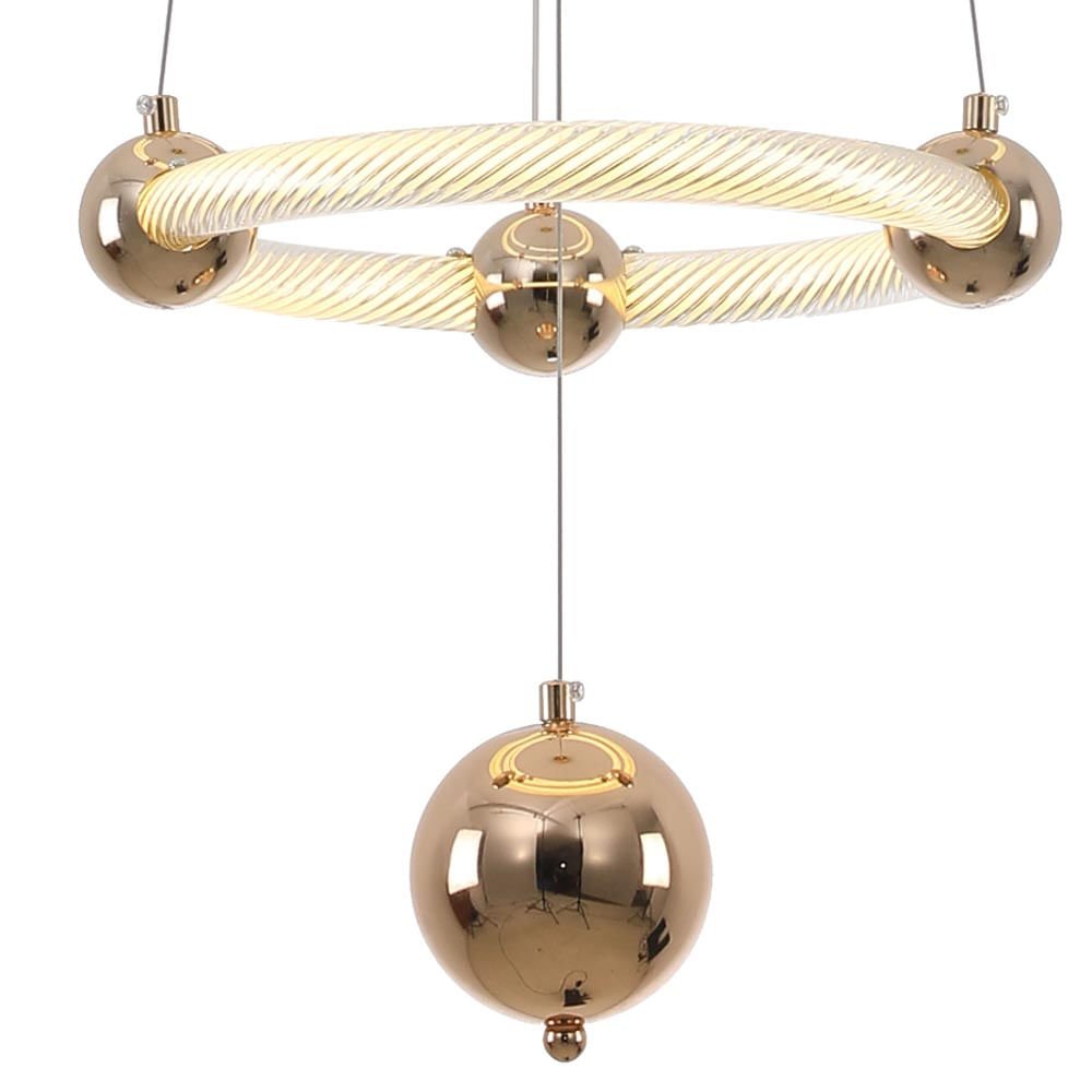 Pendente Mondo Dourado 70cm 71w 3000k Led - Ka002 - Bella - 3