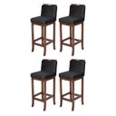 Ver imagem 1 de Kit 4 Banquetas Alta para Cozinha Turim Madeira Capuccino Suede Preto CCS