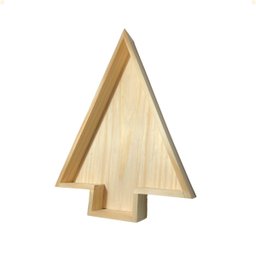 Bandeja Árvore Natal Petisqueira Mesa Posta de Madeira 33x26x4cm - Decoração Presentes Enfeites - 1