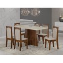 Ver imagem 1 de Conjunto Sala de Jantar Mesa Iza 150x80cm Tampo Vidro/MDP com 6 Cadeiras Vivace 