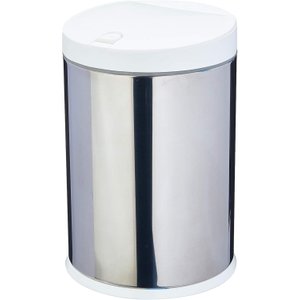 Lixeira Press Inox com Tampa Branco 4l 17x25cm - Brinox