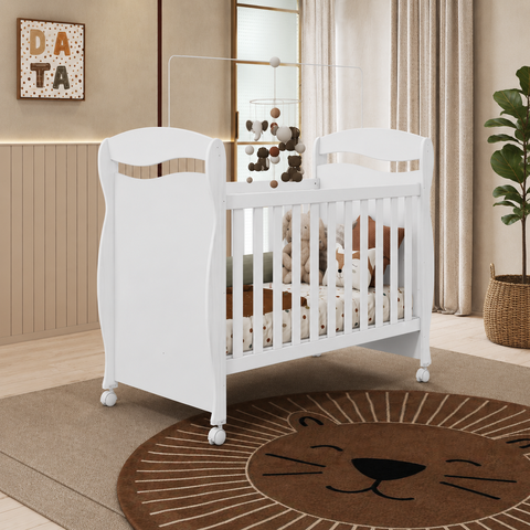 Berço Peroba Junior Americano Branco Vira Mini Cama Infantil