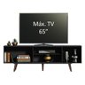 Rack Madesa Dubai para Tv até 65 Polegadas com Pés - Preto/rustic - 5