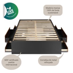 Cama Casal Multifuncional 145x194cm Kassie Cazarara - 5 Cama Casal Multifuncional 145x194cm Kassie Cazarara - 5