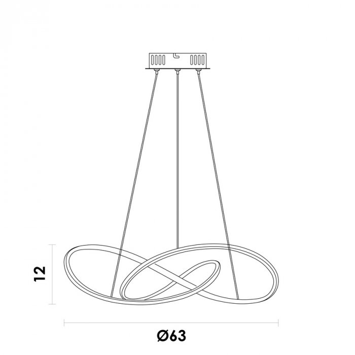 Pendente Led Anéis Atom 36w 3000k Metal 63cm Dourado Bella HM019G - 4