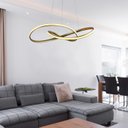 Ver imagem 3 de Pendente Led Anéis Atom 36w 3000k Metal 63cm Dourado Bella HM019G