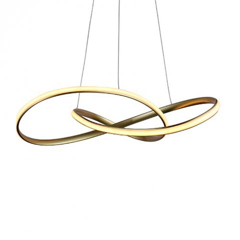Pendente Led Anéis Atom 36w 3000k Metal 63cm Dourado Bella HM019G
