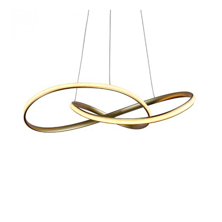 Pendente Led Anéis Atom 36w 3000k Metal 63cm Dourado Bella HM019G