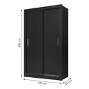Ver imagem 3 de Guarda-Roupa Solteiro 2 Portas de Correr e 1 Gaveta 200 x 120cm City Yescasa Preto