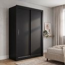 Ver imagem 1 de Guarda-Roupa Solteiro 2 Portas de Correr e 1 Gaveta 200 x 120cm City Yescasa Preto