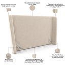 Ver imagem 6 de Cabeceira Queen Nilo 160cm com Cama Pés Madeira Suném P05 Veludo Bege - Lyam Decor