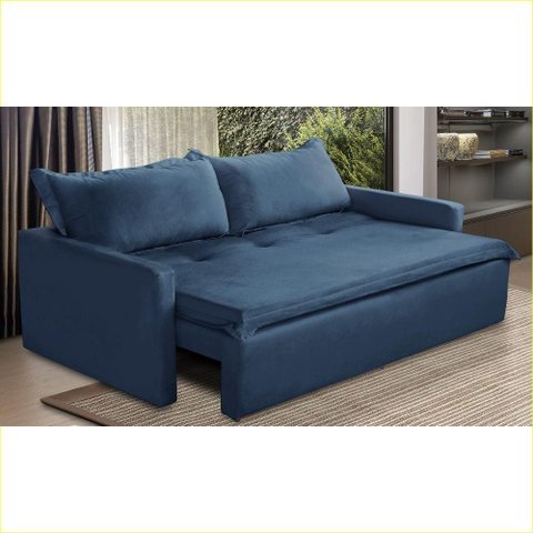 Sofá sem Caixa Retrátil e Reclinável 1,85m com Molas Karla Suede Rover & Beato