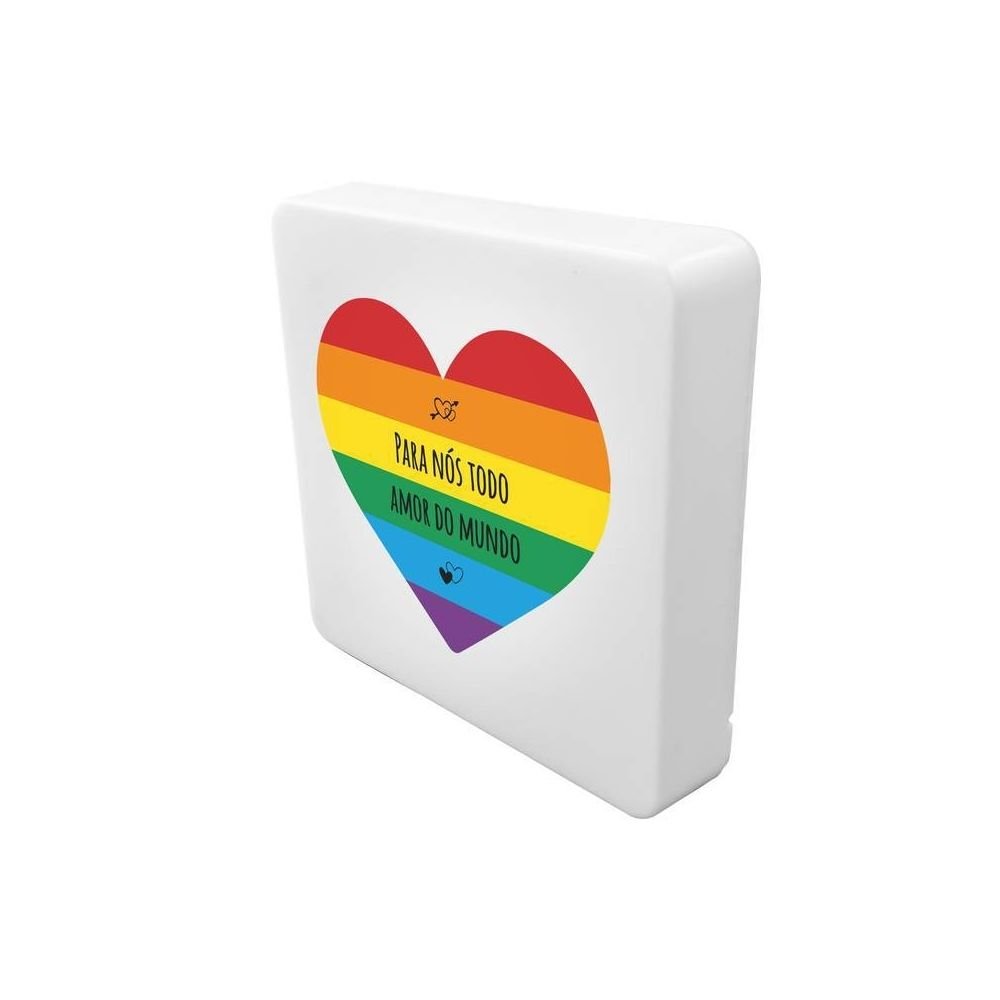 Luminária Quadro Quadrinho Decorativo Iluminado Presente Criativo - Todo Amor Rainbow Arco Íris - 2