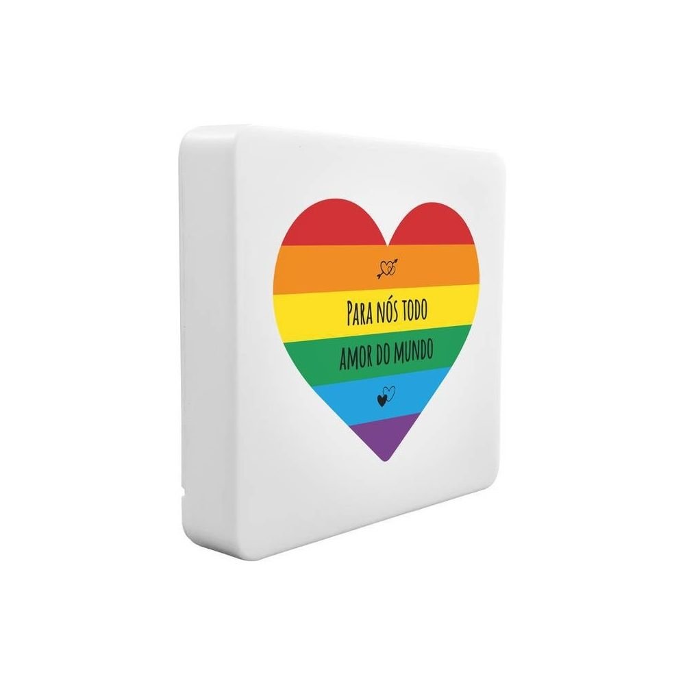 Luminária Quadro Quadrinho Decorativo Iluminado Presente Criativo - Todo Amor Rainbow Arco Íris - 3