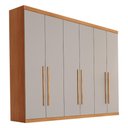 Ver imagem 1 de Guarda-Roupa Casal 100% MDF com 6 Portas e 4 Gavetas 220cm Multimóveis CR35510 Madeirado/Off White
