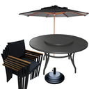 Ver imagem 1 de Conjunto de Mesa 1,40m + 6 Cadeiras Tela Sling Área Externa Jardim Piscina