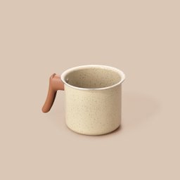 Leiteira Antiaderente 12cm de Ceramica e Aluminio Bege - Oikos - 2