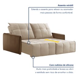 Sofá 3 Lugares Retrátil e Reclinável 214cm Xangai Yescasa Veludo - 3 Sofá 3 Lugares Retrátil e Reclinável 214cm Xangai Yescasa Veludo - 3