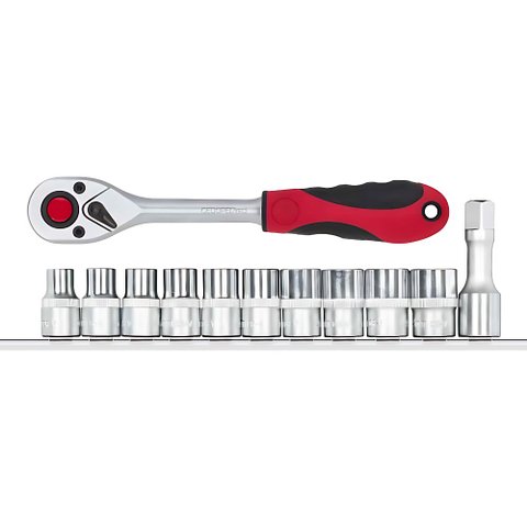Jogo de Soquetes 1/2" Sextavados de 10 mm À 19 mm com 12 Peças - Gedore Red 3300030