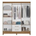 Ver imagem 2 de Guarda Roupa Casal 6 Portas 2 Gavetas 1,53m Freijo / Off White Panamá Moval
