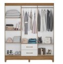 Ver imagem 2 de Guarda Roupa Casal 6 Portas 2 Gavetas 1,53m Freijo / Off White Panamá Moval
