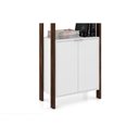 Ver imagem 3 de Guarda Roupa Closet Az1009 Armário Alto C- 2 Prateleiras e 2 Portas Amêndoa-brancotecno Mobili