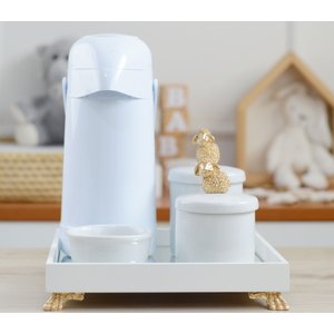 Kit Higiene Porcelana Bebê Maternidade + Garrafa Térmica 500ml - K012 Ovelha Dourado