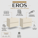 Ver imagem 4 de Kit Mesa de Cabeceira Suspensa Eros 45cm Off White 2 Gavetas MDF