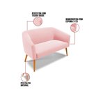 Ver imagem 5 de Kit 1 Namoradeira E 1 Poltrona Base Madeira Rosa Bebê