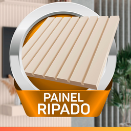 Painel para Tv até 55 Polegadas 1,35x2,40m Ripado com Nicho Arbo Off White Edn - 6 Painel para Tv até 55 Polegadas 1,35x2,40m Ripado com Nicho Arbo Off White Edn - 6