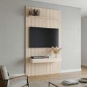 Ver imagem 4 de Painel para Tv até 55 Polegadas 1,35x2,40m Ripado com Nicho Arbo Off White Edn