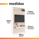 Ver imagem 5 de Painel para Tv até 55 Polegadas 1,35x2,40m Ripado com Nicho Arbo Off White Edn