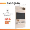 Ver imagem 7 de Painel para Tv até 55 Polegadas 1,35x2,40m Ripado com Nicho Arbo Off White Edn