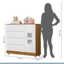 Ver imagem 6 de Cômoda 1 Porta 4 Gavetas Life Tigus Baby - Branco/madeirado Ypê