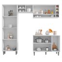 Ver imagem 3 de Cozinha Modulada Completa 230cm com Balcão e Armário Aéreo Vanessa - AJL Móveis - Branco