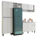 Ver imagem 1 de Cozinha Modulada Completa 230cm com Balcão e Armário Aéreo Vanessa - Ajl Móveis - Branco