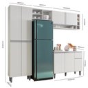 Ver imagem 3 de Cozinha Modulada Completa 230cm com Balcão e Armário Aéreo Vanessa - Ajl Móveis - Branco