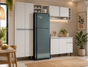 Ver imagem 1 de Cozinha Modulada Completa 230cm com Balcão e Armário Aéreo Vanessa - AJL Móveis - Branco