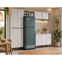 Ver imagem 1 de Cozinha Modulada Completa 230cm com Balcão e Armário Aéreo Vanessa - AJL Móveis - Branco