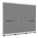 Ver imagem 2 de Roupeiro Lisboa 6 Portas 4 Gavetas 242x214cm Branco/Cinza 240843