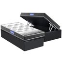 Ver imagem 1 de Cama Box Baú Solteiro: Colchão Espuma Probel D20 Guarda Costas Resistente Black + Base CRC Suede