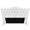 Cabeceira Solteiro Cama Box Quarto Estofada Barcelona 90cm:corino Branco - 1