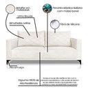 Ver imagem 3 de Sofá Living 2 Lugares com Pés de Ferro Almofadas Soltas 180cm Neso Bouclê Off White G63 - Gran Belo