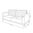 Ver imagem 4 de Sofá Living 2 Lugares com Pés de Ferro Almofadas Soltas 180cm Neso Bouclê Off White G63 - Gran Belo