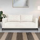 Ver imagem 1 de Sofá Living 2 Lugares com Pés de Ferro Almofadas Soltas 180cm Neso Bouclê Off White G63 - Gran Belo