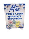 Ver imagem 4 de Porta Retrato Dia das Mães Flores decorativo em azulejo com nomes personalizados Coleção Tea & Amor