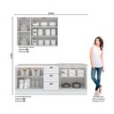 Ver imagem 3 de Kit de Cozinha Modulada 4 Peças Americana (1 Aéreo. 2 Balcões, 1 Complemento) Branco - Henn