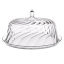Ver imagem 2 de Kit 3 Porta Bolos Tortas Doces 25cm Transparente Glassy com Cúpula Crippa Hotel Padaria