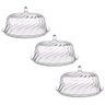 Kit 3 Porta Bolos Tortas Doces 25cm Transparente Glassy com Cúpula Crippa Hotel Padaria - 1